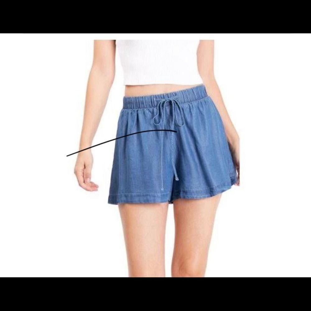 & OTHER STORIES CHAMBRAY FLUTTER SHORTS SIZE US 4